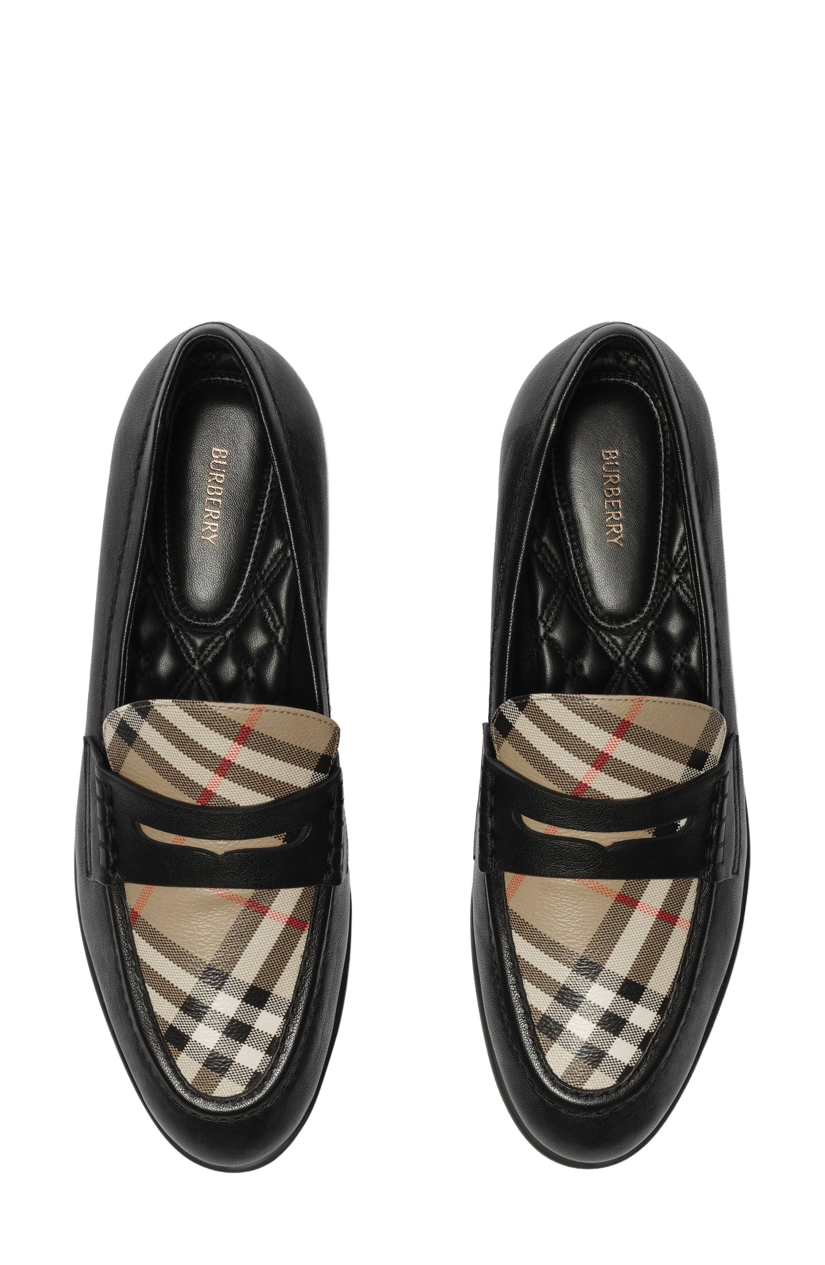Opal Check Loafer, Alternate, color, BLACK/ ARCHIVE BEIGE