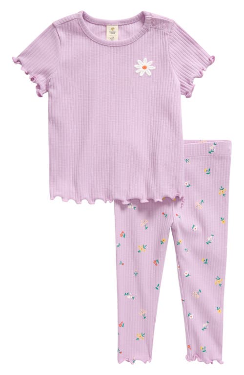 Tucker + Tate Cotton Blend Short Sleeve Top & Leggings Set in Purple Lupine Mini Garden