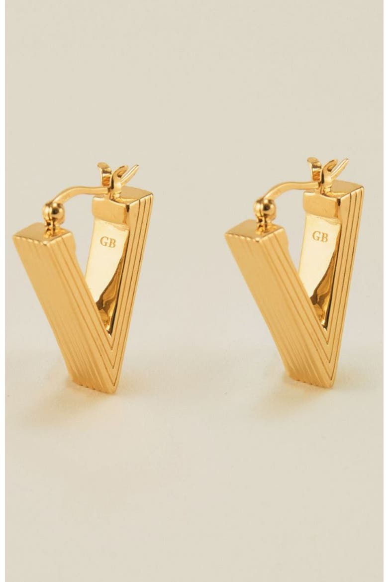 Lina Boxy Triangle Hoop Earring, Main, color, Gold