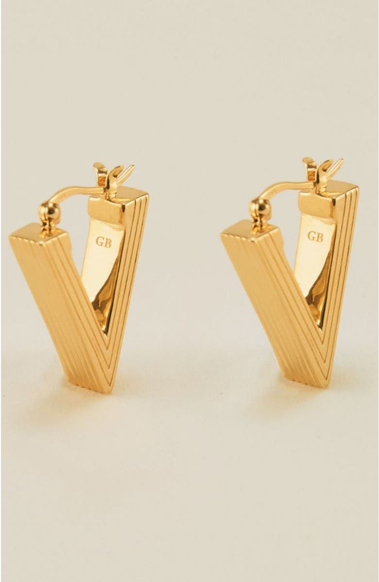 Gwen Beloti Lina Boxy Triangle Hoop Earring, Main, color,