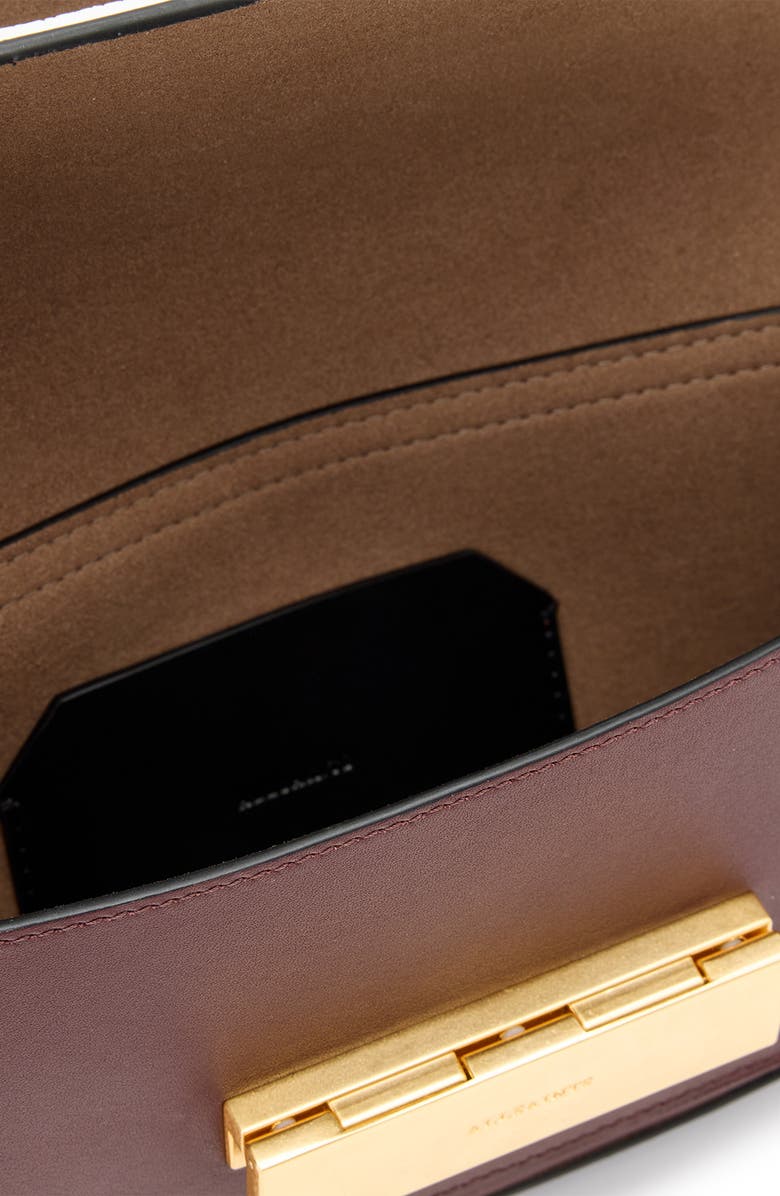 AllSaints Etta Leather Crossbody Bag, Alternate, color, Dark Red