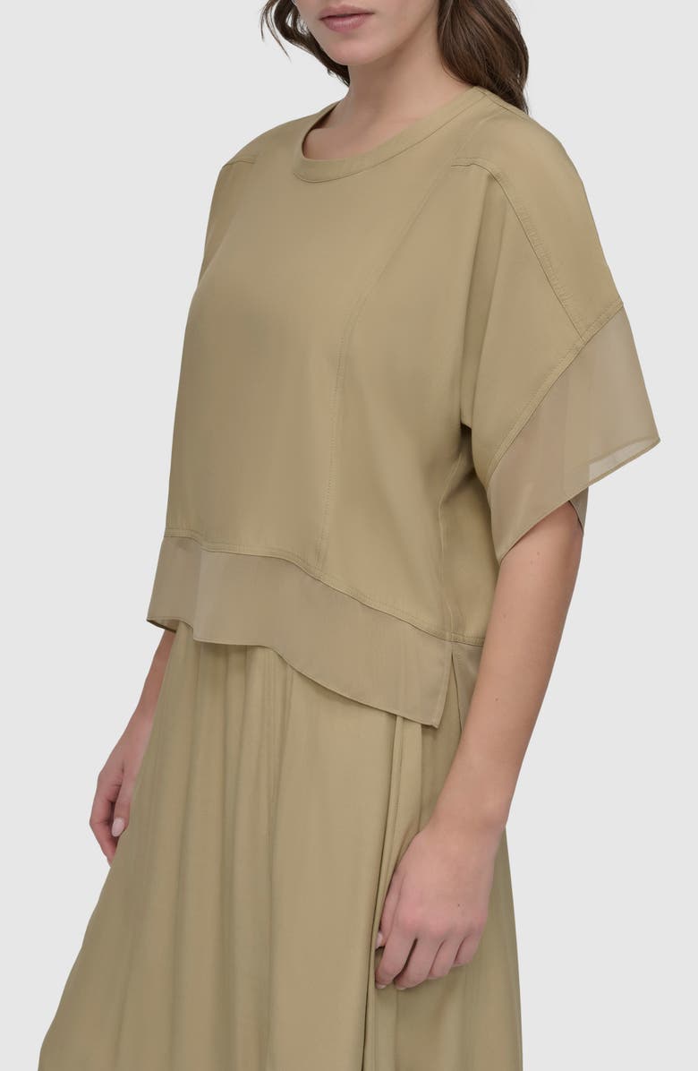 DKNY Mixed Media Dolman Sleeve Top, Alternate, color, Pale Moss