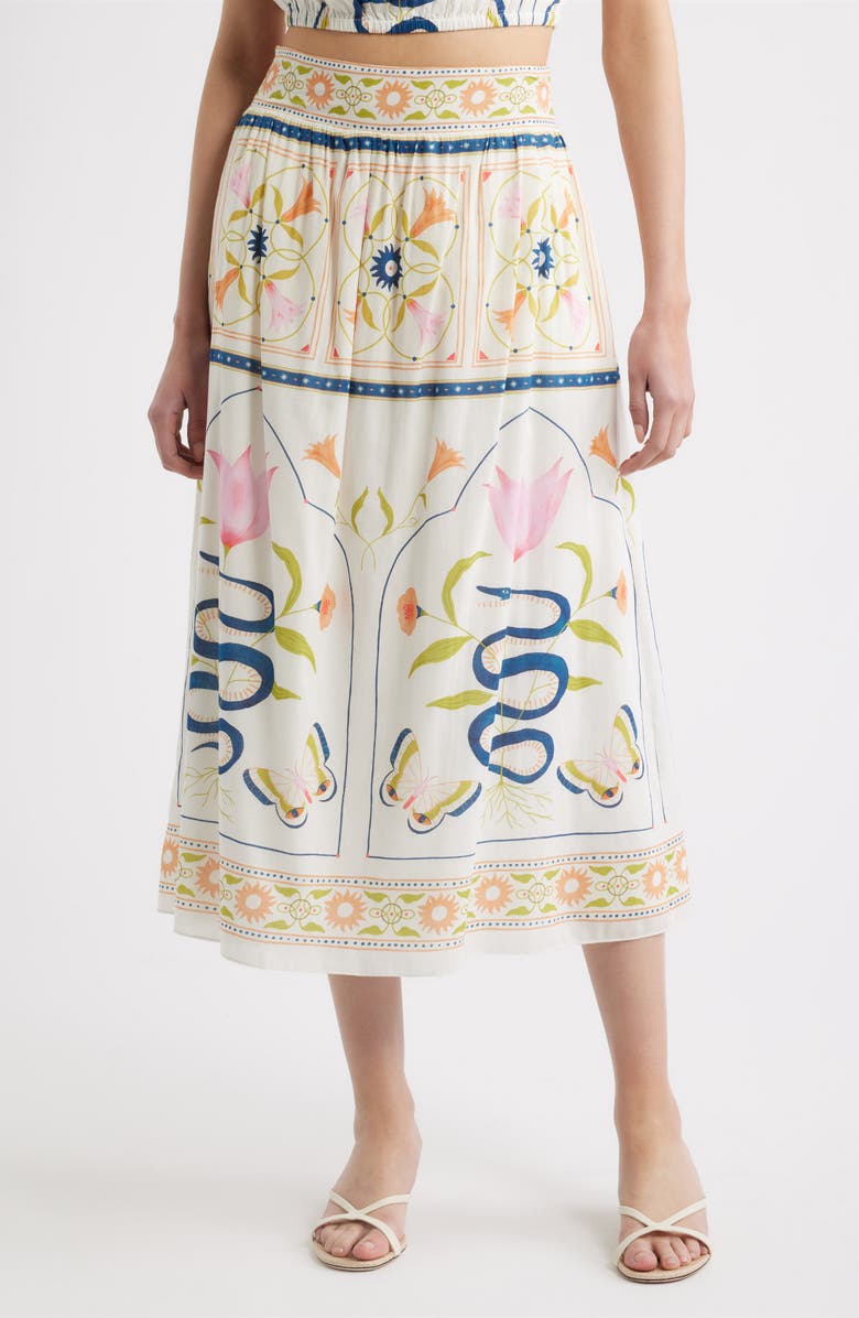 Cleobella Elliott Print Midi Skirt, Main, color, Montecito Print