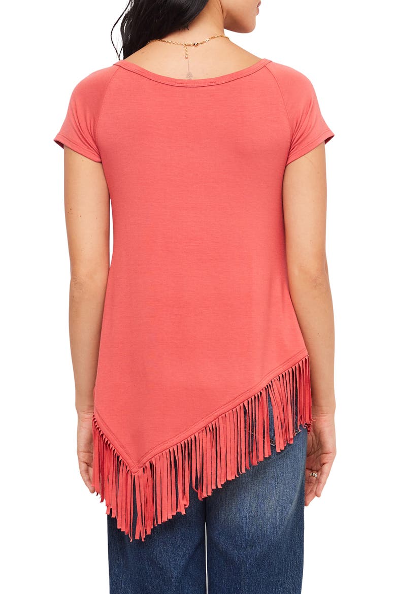 Angled Fringe Top, Alternate, color, CORAL