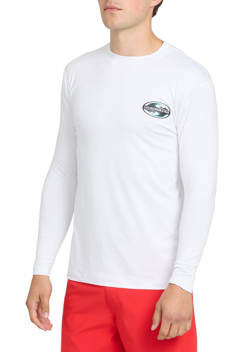 Quiksilver All Day Surf Long Sleeve Performance Rashguard, Alternate, color, White