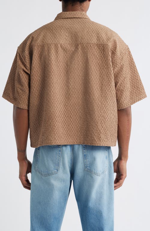 Honor The Gift Textured Quarter Zip Knit Top In Brown