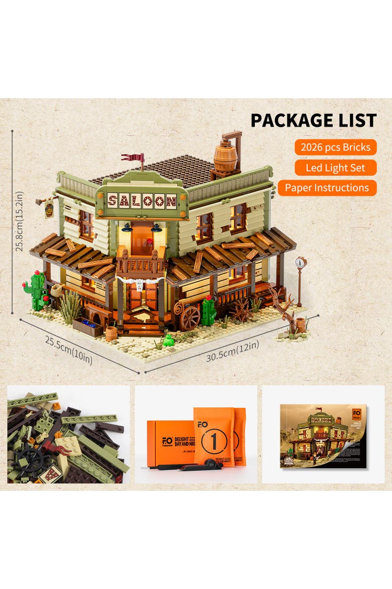 Western Saloon Lighting Building Set Model OW2026W, Alternate, color, Multicolor