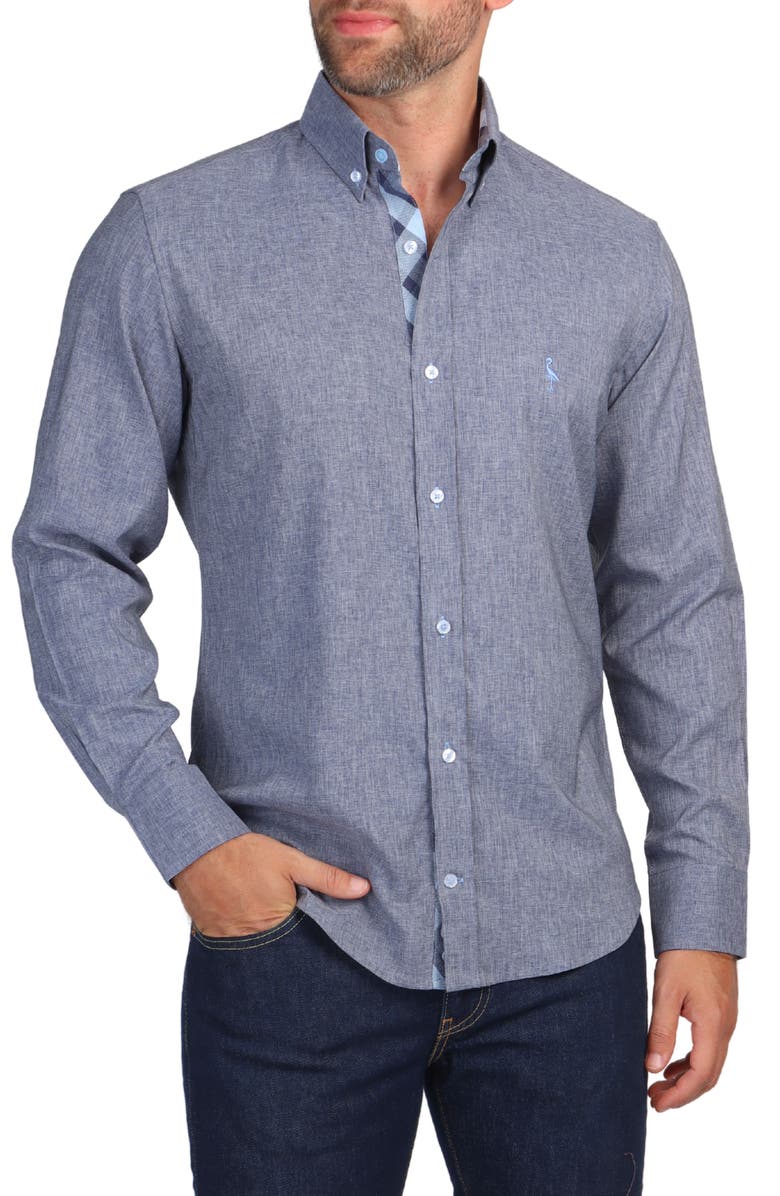 TailorByrd Textured Melange Long Sleeve Shirt, Main, color, 