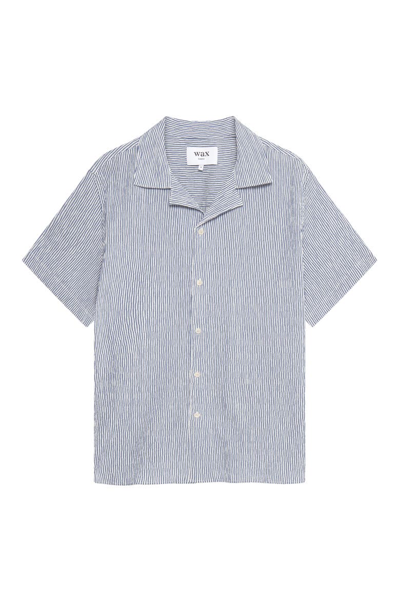 Didcot Stripe Short Sleeve Button-Up Camp Shirt, Main, color, INDIGO WHITE STRIPE SEERSUCKER