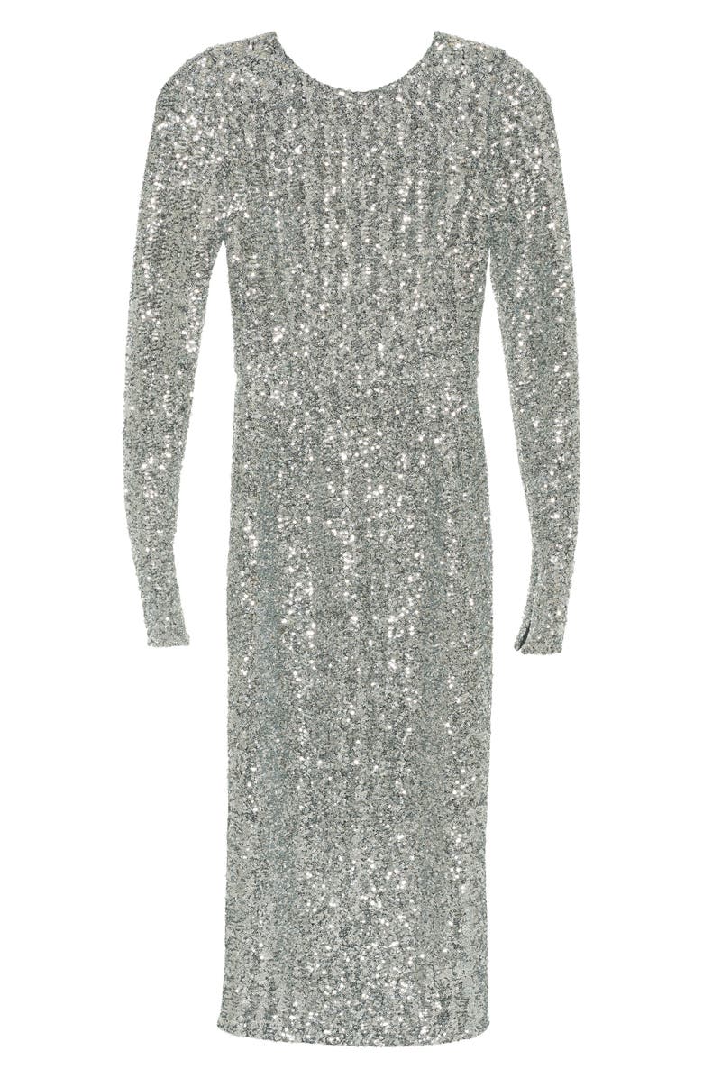 Dolce&Gabbana Long Sleeve Sequin Midi Dress, Alternate, color,