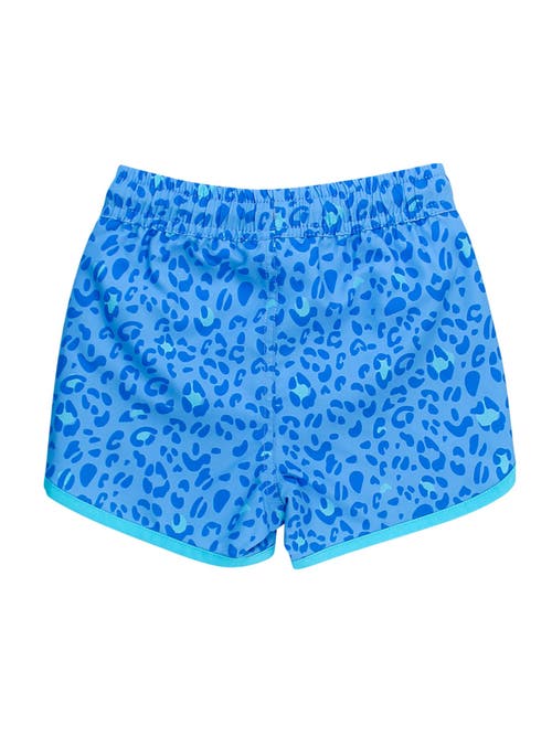 Ruggedbutts Boys Upf50+ Sun Protected Dolphin Hem Swim Trunks In Blue