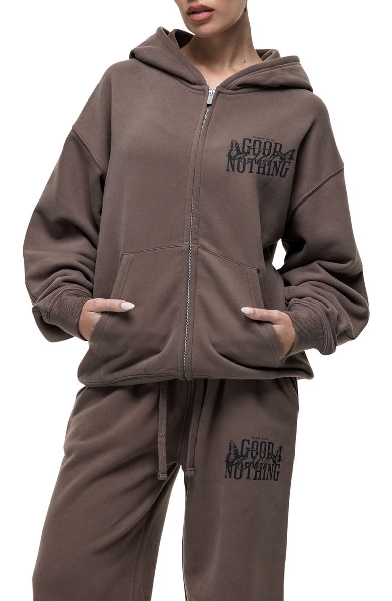 Good For Nothing Dakota Taupe Zip Hoodie, Alternate, color, Brown