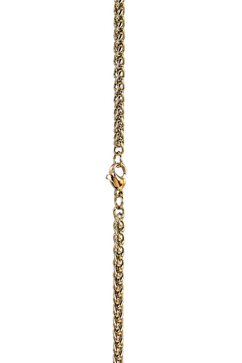 Men's Stone Pendant Necklace, Alternate, color, GOLD/ BROWN