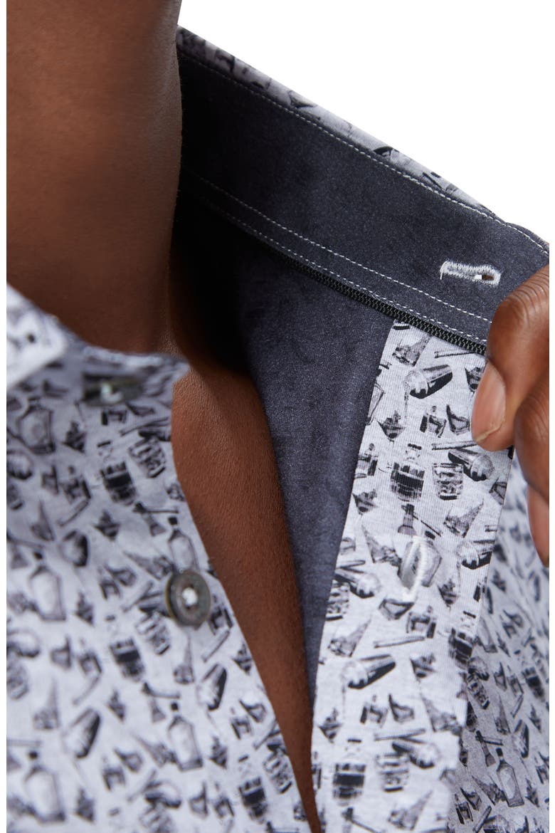 Jimmy OoohCotton® Cocktail Print Button-Up Shirt, Alternate, color, ZINC