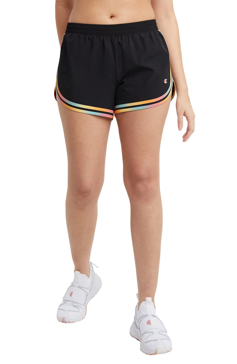 Champion Varsity Logo Print Shorts, Main, color, 