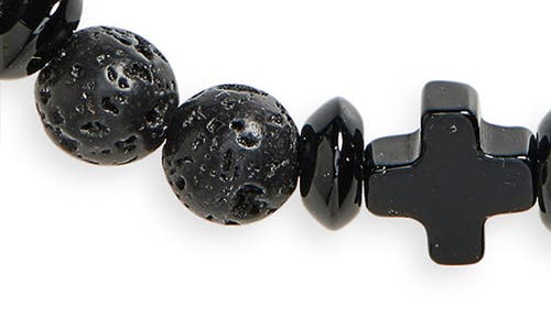 Caputo & Co Cross Beaded Stretch Bracelet