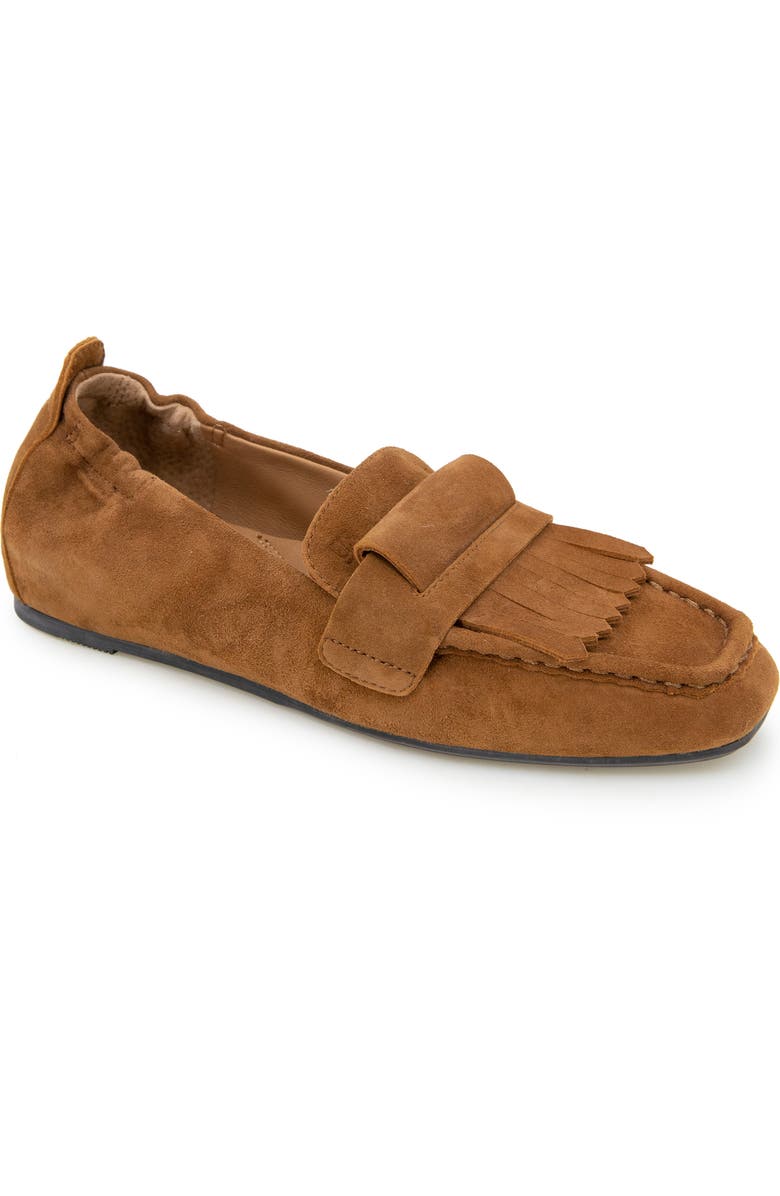 Gentle Souls Scotty Kiltie Loafer, Main, color, Brown Suede