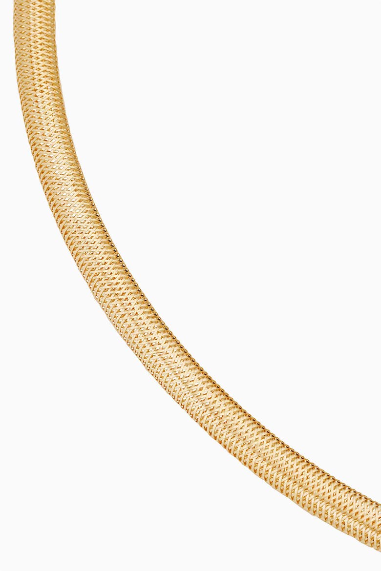 18K Gold Mesh Glamour Necklace, Alternate, color, Yellow Gold