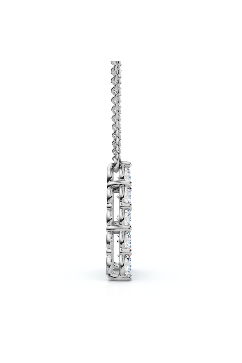 1Ct Diamond Initial "A" Pendant 14k Gold 18" Necklace Lab Grown 5/8" Tall, Alternate, color, Rose Gold