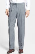 Berle Self Sizer Waist Plain Weave Pleated Washable Trousers