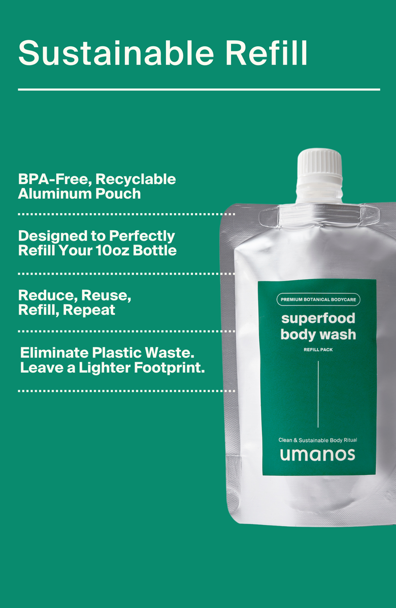 umanos Superfood Nourishing Body Wash Refill, Alternate, color, Clear