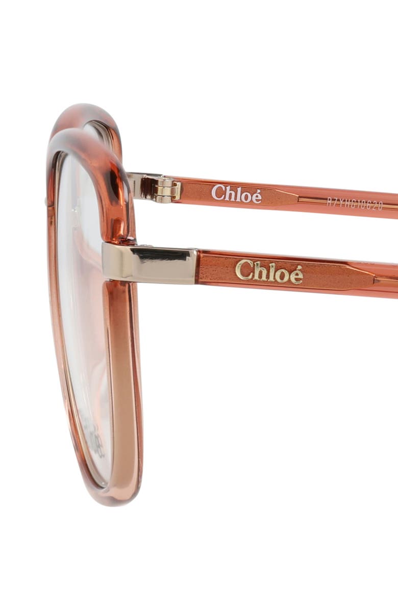 Chloé 50mm Square Optical Glasses, Alternate, color, Orange Orange Transparent