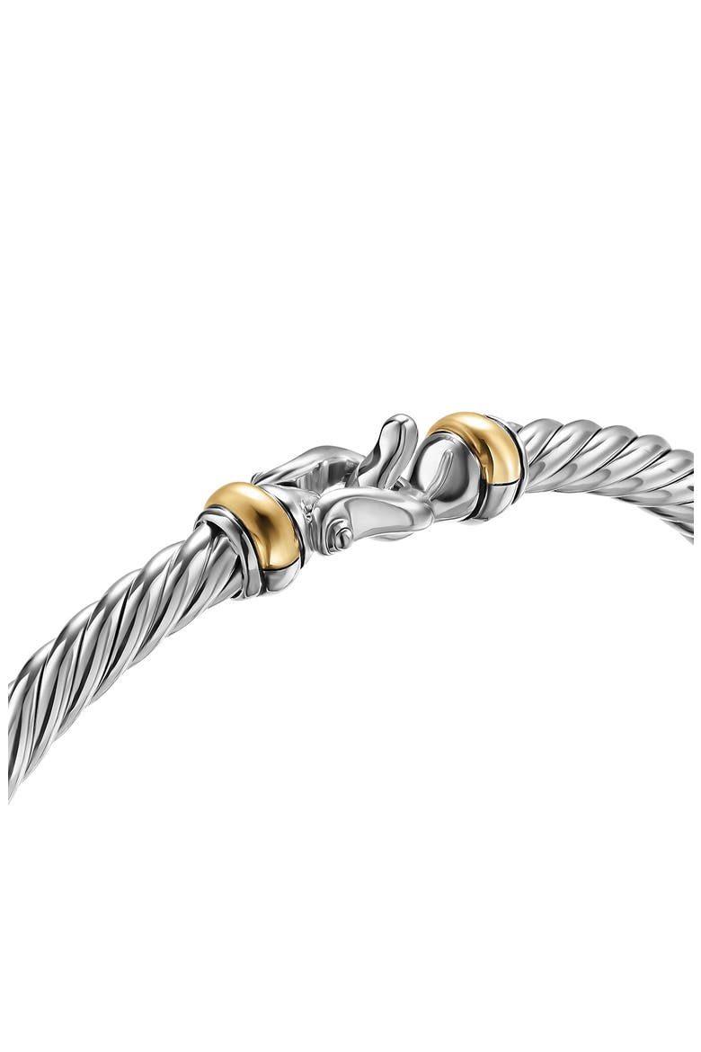 Cable Flex Buckle Bracelet in Sterling Silver with 14K Yellow Gold, Alternate, color, SILVER