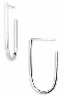 ARGENTO VIVO J Stud Post Hoop Earrings