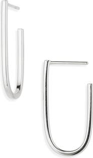 ARGENTO VIVO J Stud Post Hoop Earrings