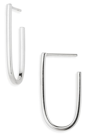 Argento Vivo J Stud Post Hoop Earrings
