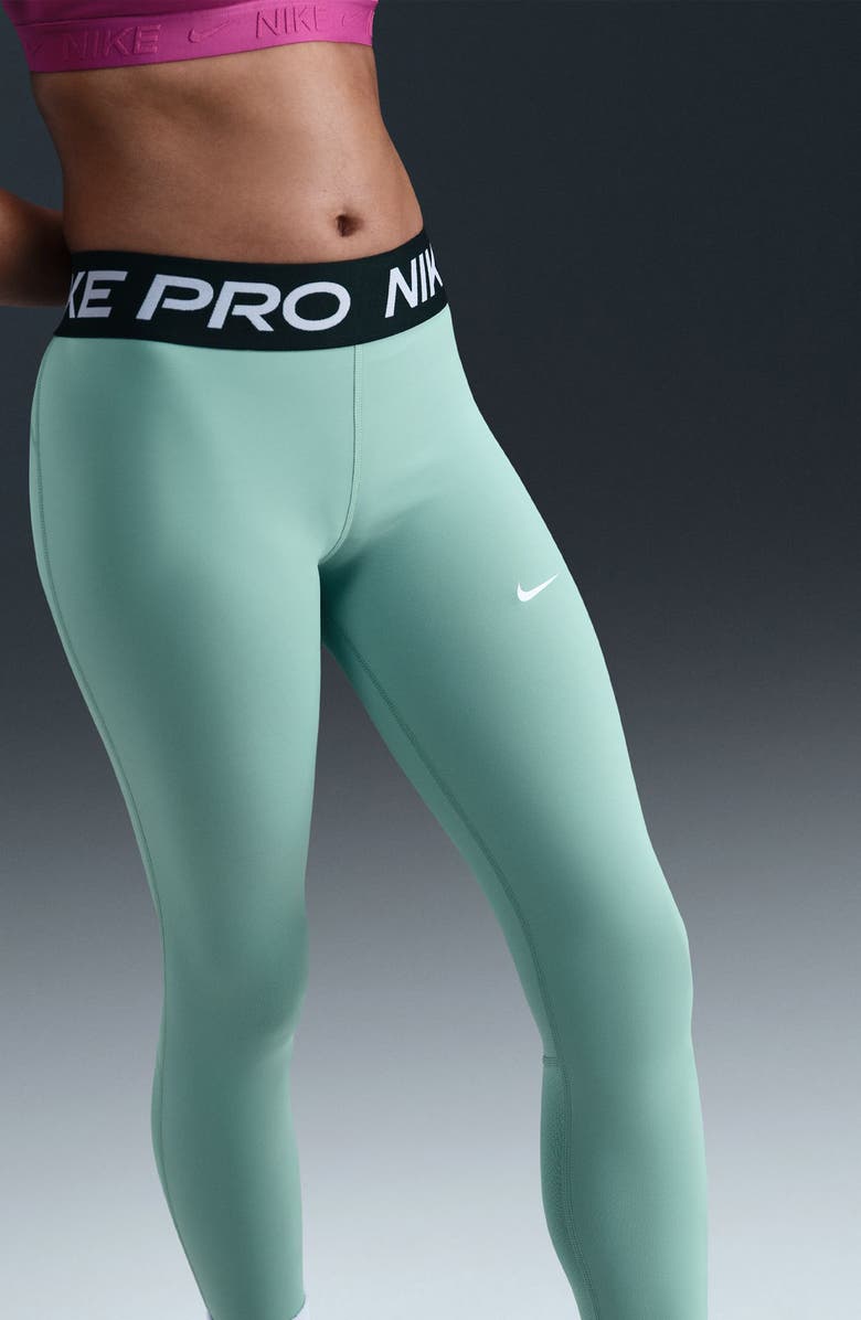 Nike Kids' Pro Mid Rise Leggings, Alternate, color, Cannon/ Black/ White