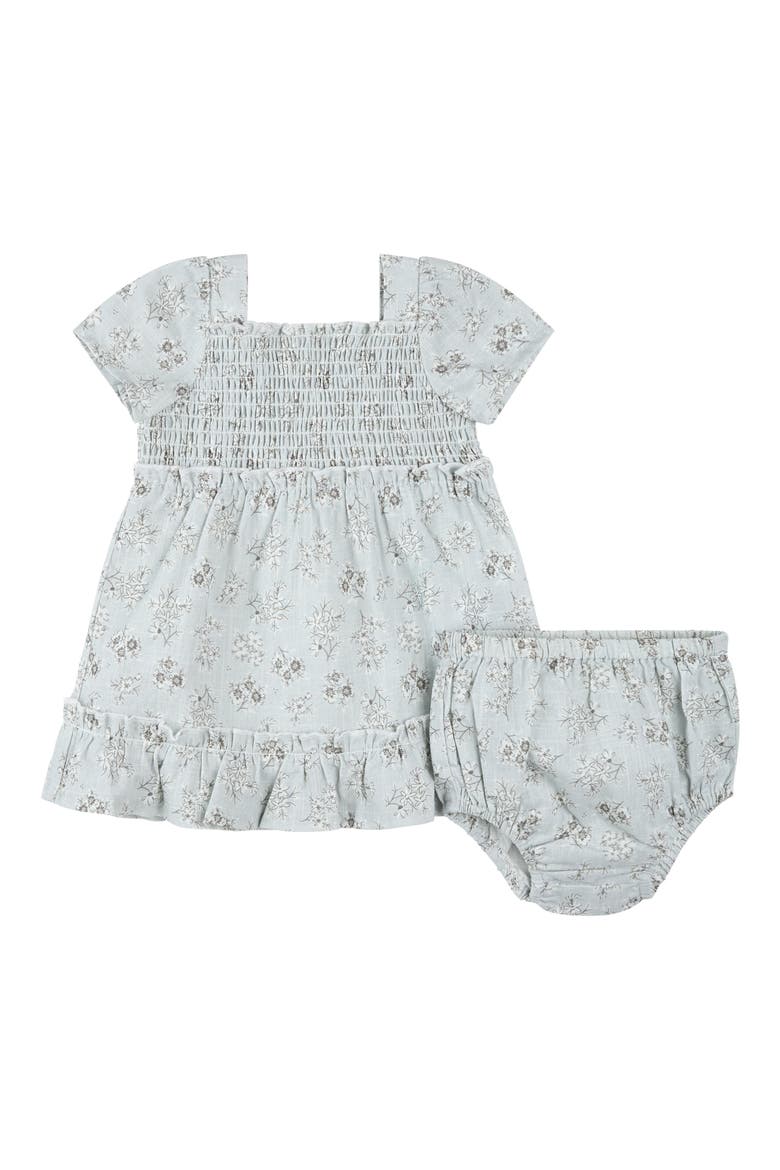 Floral Smocked Bodice Cotton Sundress with Bloomers, Main, color, LIGHT BLUE