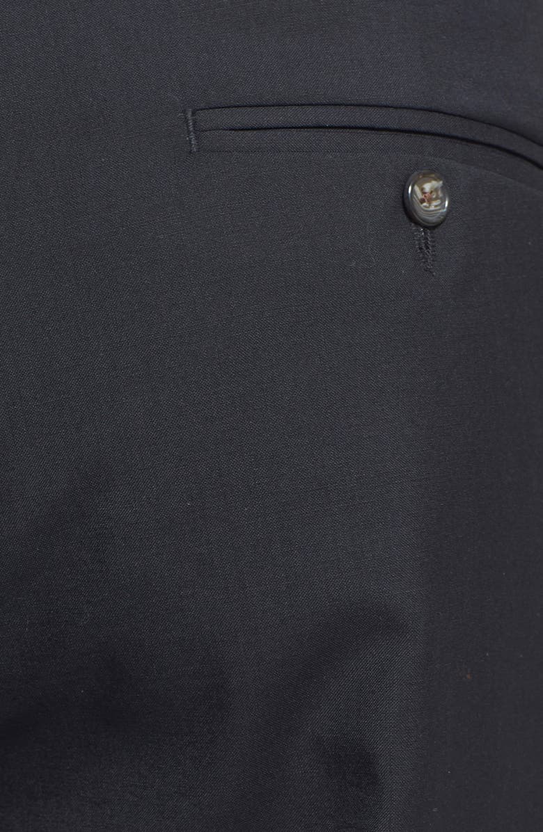 Berle Self Sizer Waist Plain Weave Pleated Washable Trousers, Alternate, color, Black