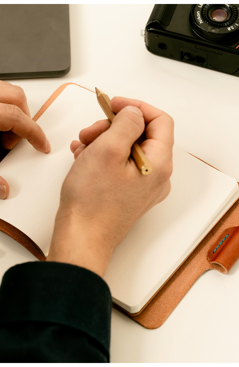 Bluebonnet The Companion Butterfly Close Pocket Leather Journal, Alternate, color, English Tan