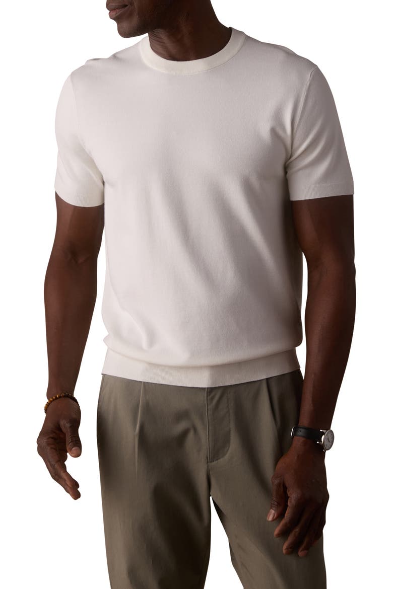 Taylor Short Sleeve Crewneck Sweater, Main, color, WHITE