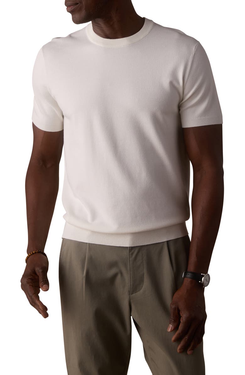 The Normal Brand Taylor Short Sleeve Crewneck Sweater, Main, color, White