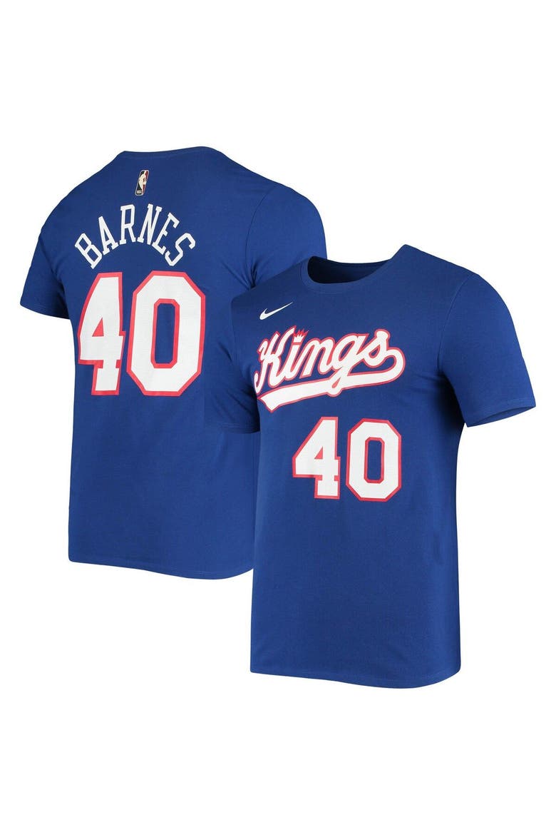 Men's Nike Harrison Barnes Blue Sacramento Kings Hardwood Classics Name & Number Performance T-Shirt, Alternate, color, Blue