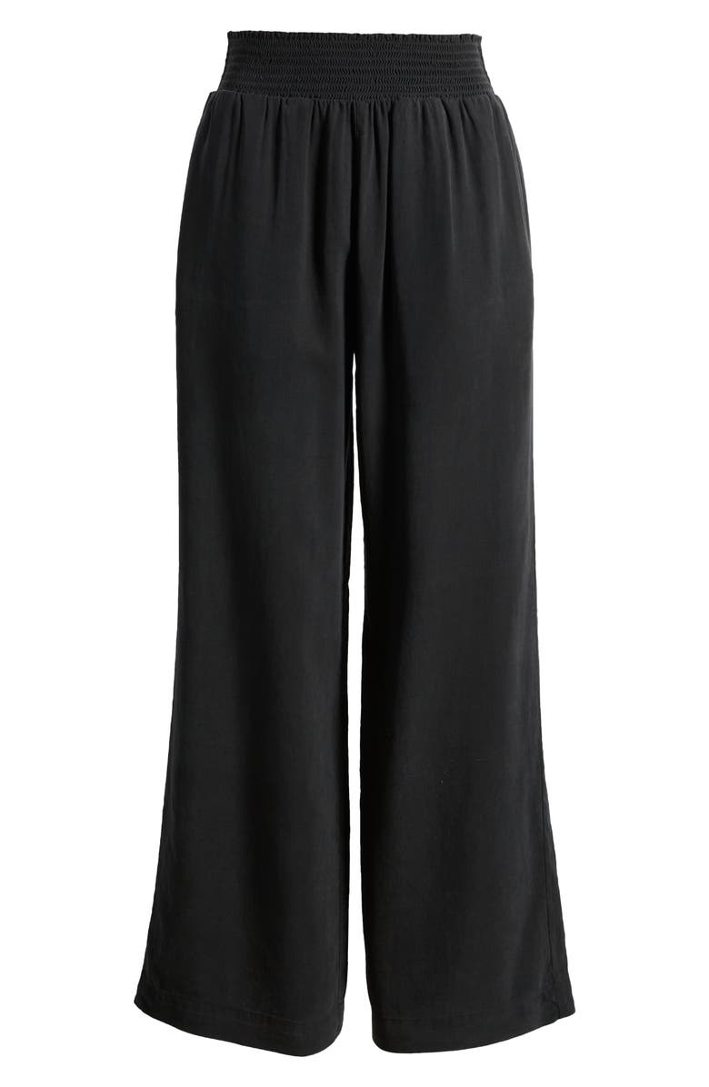 Bella Dahl Smock Waist Wide Leg Pants, Alternate, color, Vintage Black