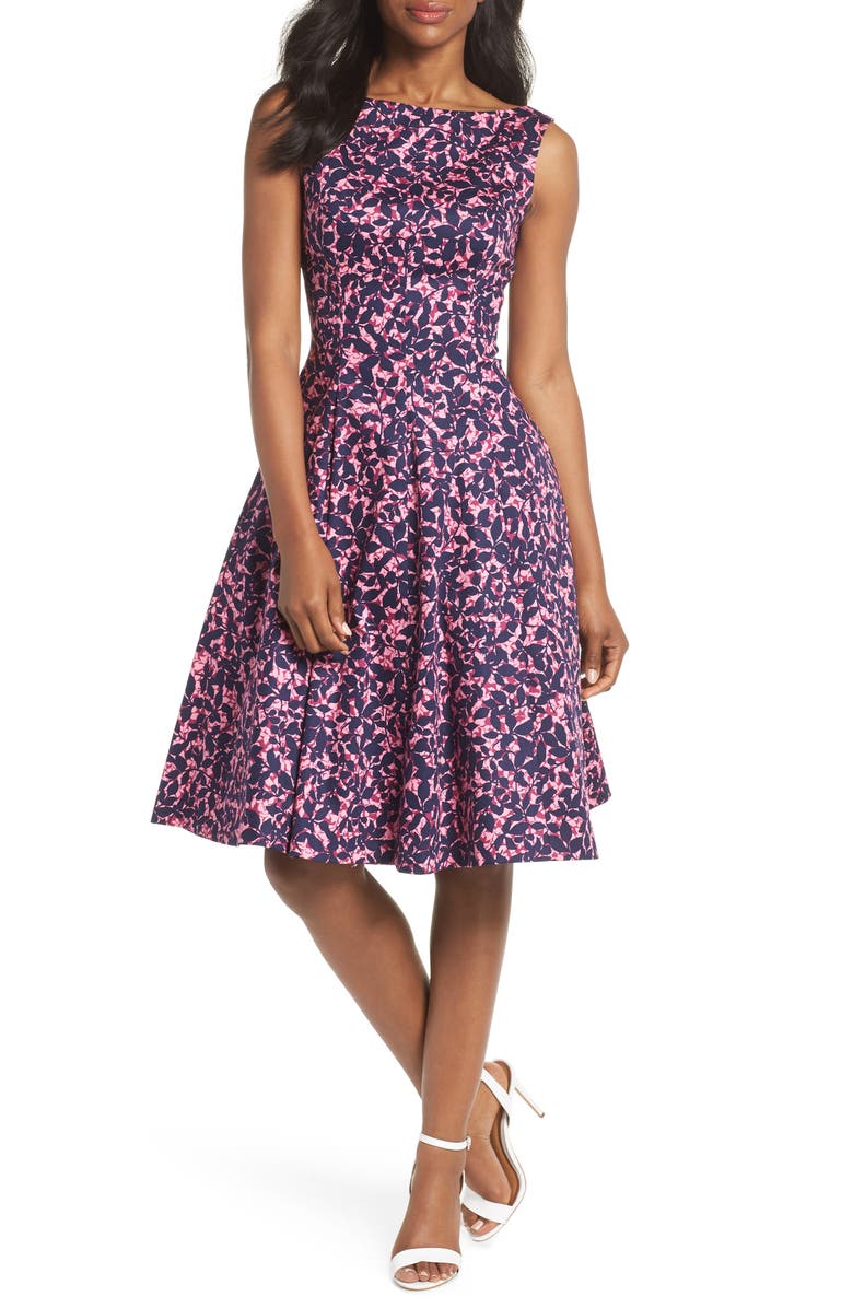 Maggy London Print Fit & Flare Dress, Main, color,
