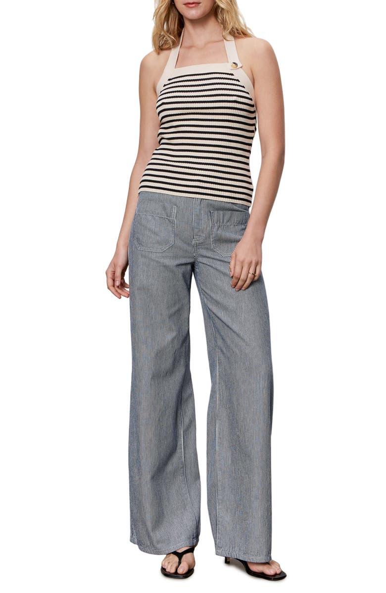 Sanctuary Sunkissed Cotton Halter Sweater, Alternate, color, Black/ Macrame Stripe