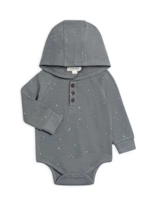 Kendi Cole Waffle Knit Hooded Bodysuit In Gray