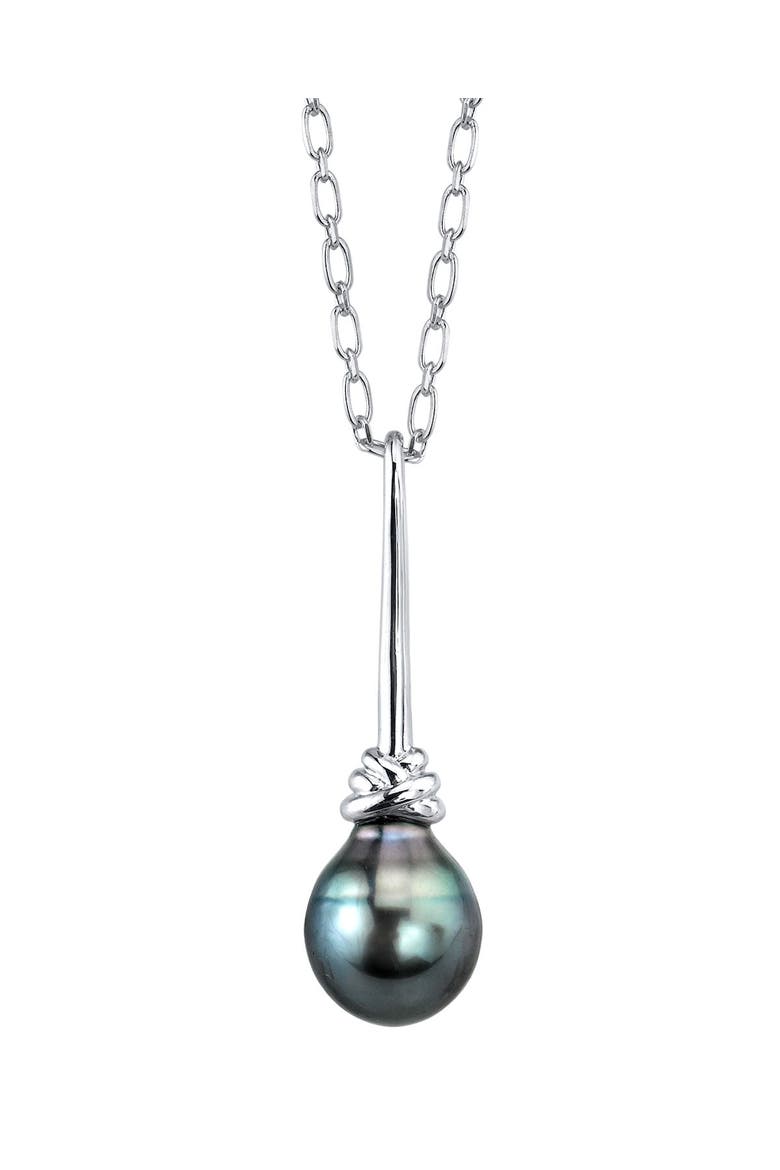 Tahitian South Sea Drop Pearl Denise Pendant, Main, color, Black Pearl