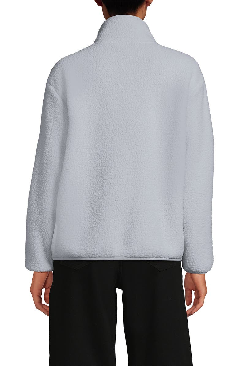 Lands' End Half Zip Cozy High Pile Fleece Pullover, Alternate, color, Pale Gray