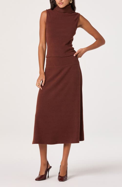 Astr The Label Knit Midi Skirt In Brown