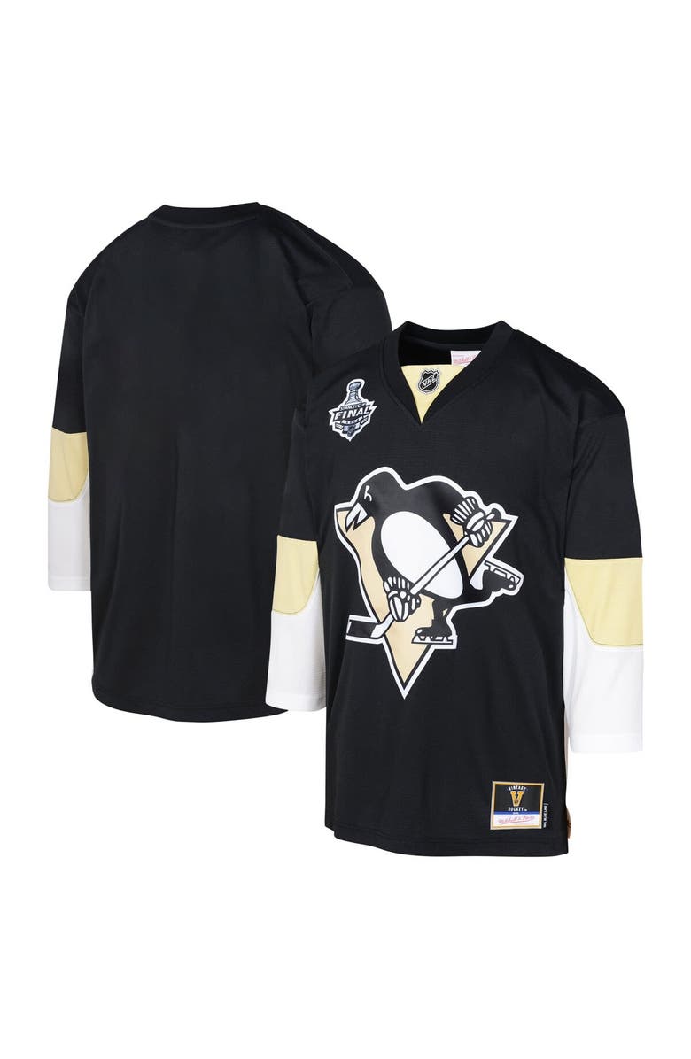 Mitchell & Ness Youth Mitchell & Ness Black Pittsburgh Penguins 2008 Blue Line Blank Jersey, Main, color, Black