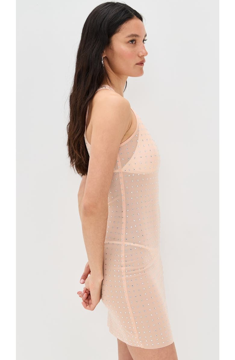 Dur Doux Zara Crystal Mini Dress, Alternate, color, Peach