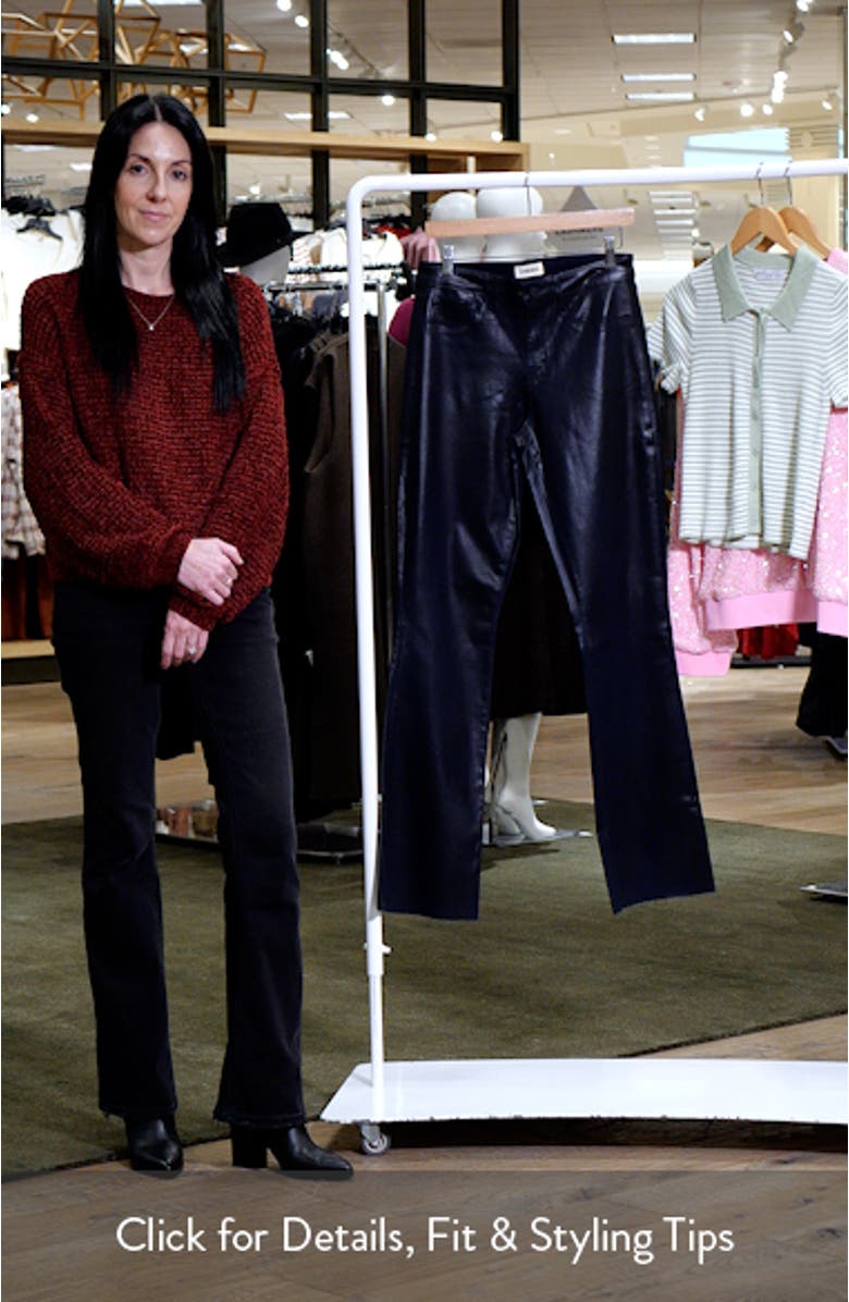 Ruth Coated High Waist Raw Hem Straight Leg Jeans, sales video thumbnail