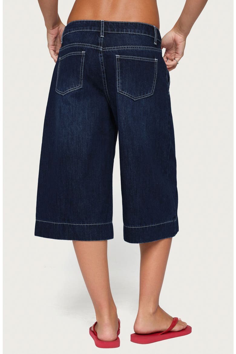 Letty Low Rise Denim Bermuda Shorts, Alternate, color, DARK-BLUE