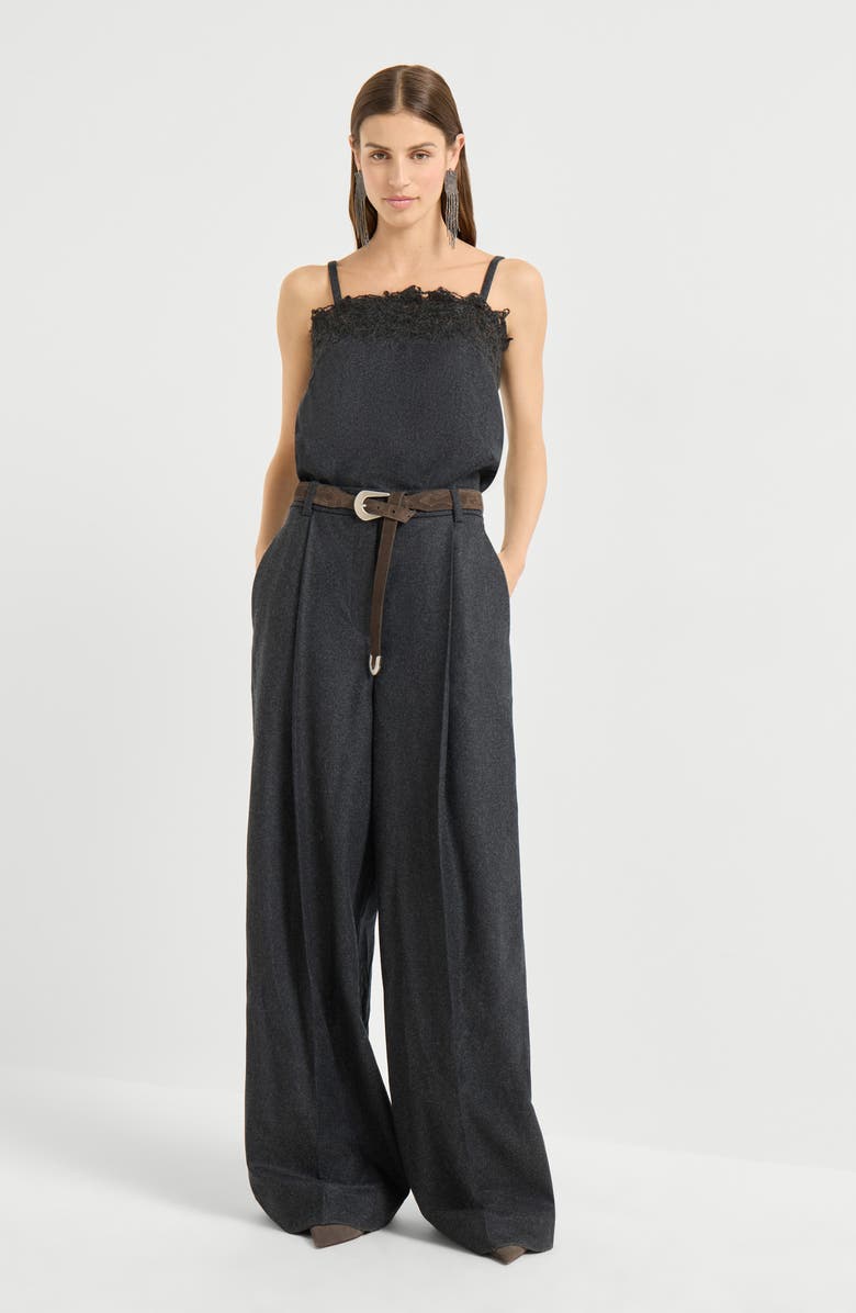Brunello Cucinelli Flannel jumpsuit, Alternate, color, Dark Grey