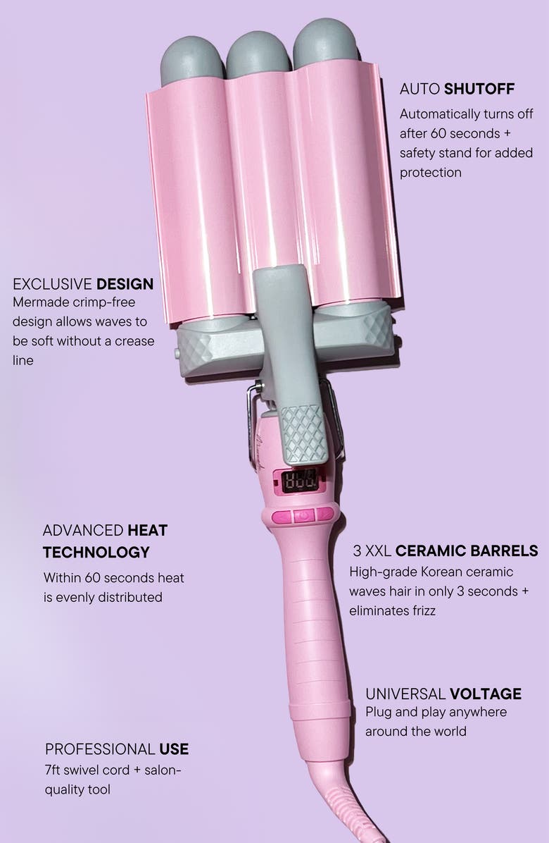 Mermade Hair Pro Hair 1.25-Inch Waver, Alternate, color, Pink